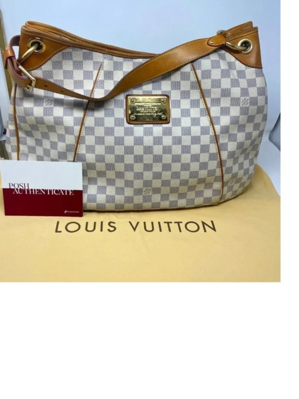 LOUIS VUITTON Damier Azur Galliera GM Shoulder Bag